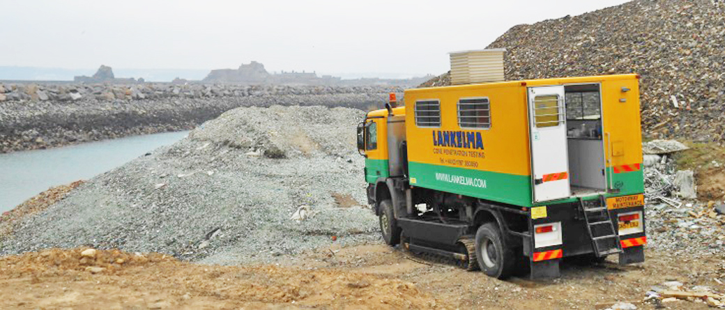 Geomarine are carrying out a Site Investigation of reclaimed land at La Collette